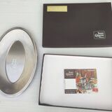 Oval stainless steel serving platter/ Tray by Jean Couzon Goldsmith - New