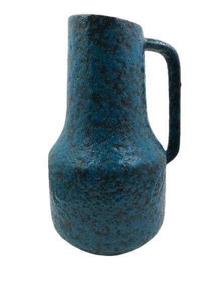 Blue speckled ceramic jar