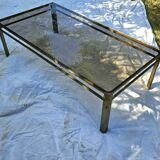 Broncz coffee table brass smoked glass