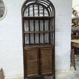 Rattan and cane shelf