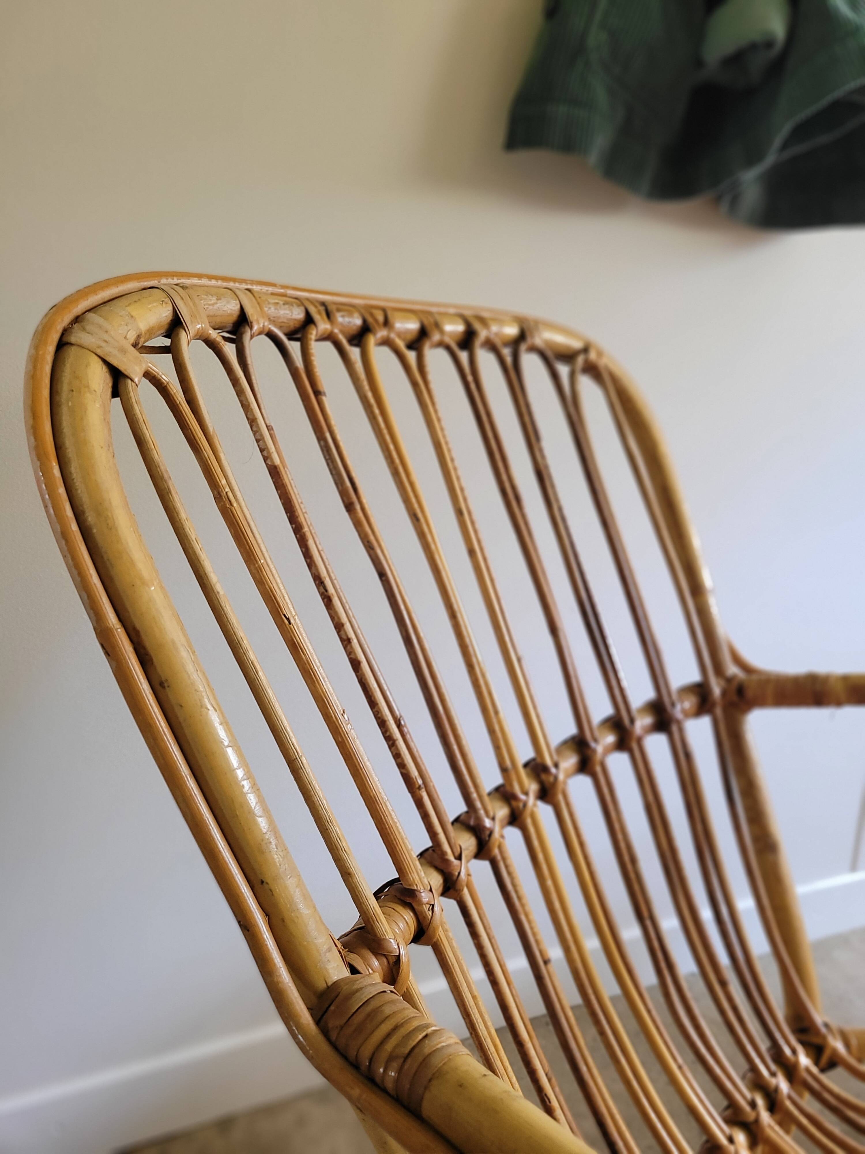 Vintage rattan armchair