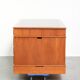 Classic wooden desk in English style with 4 drawers and a blue leather top