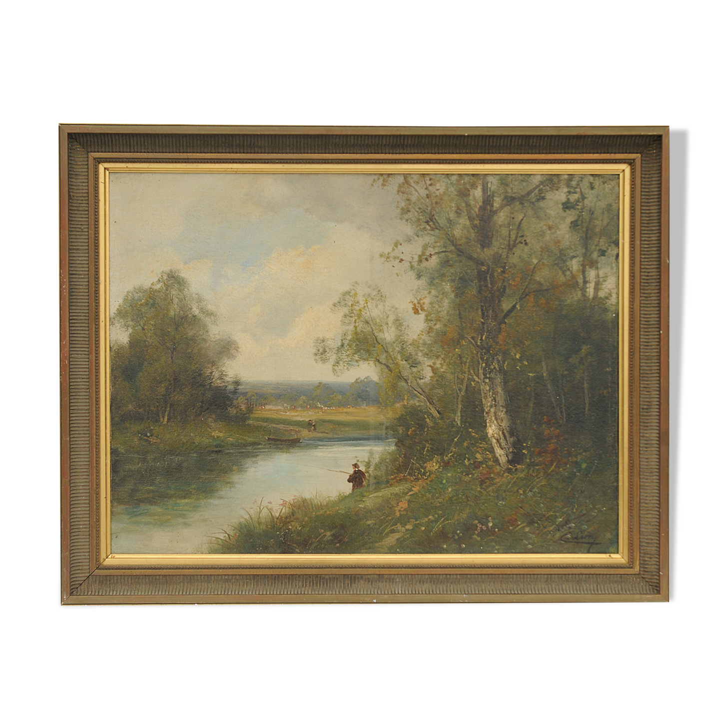 C. Lion (19th Century) oil on canvas, landscape