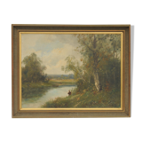 C. Lion (19th Century) oil on canvas, landscape