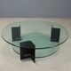 Vintage coffee table in lacquered metal and glass, Italy, 1970s-1980s.