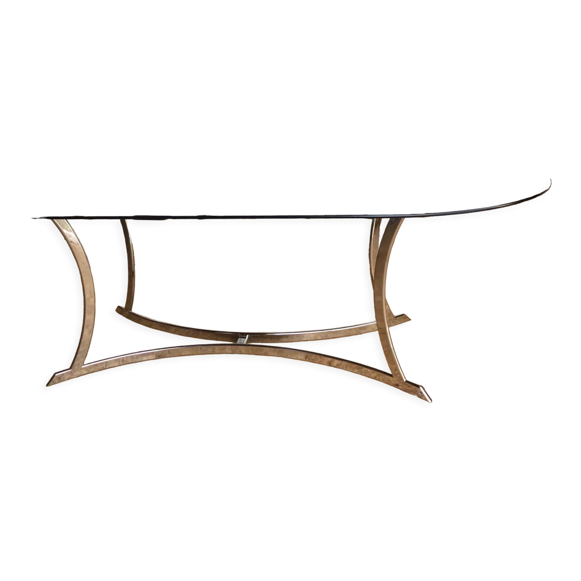 Smoked glass table and chrome legs