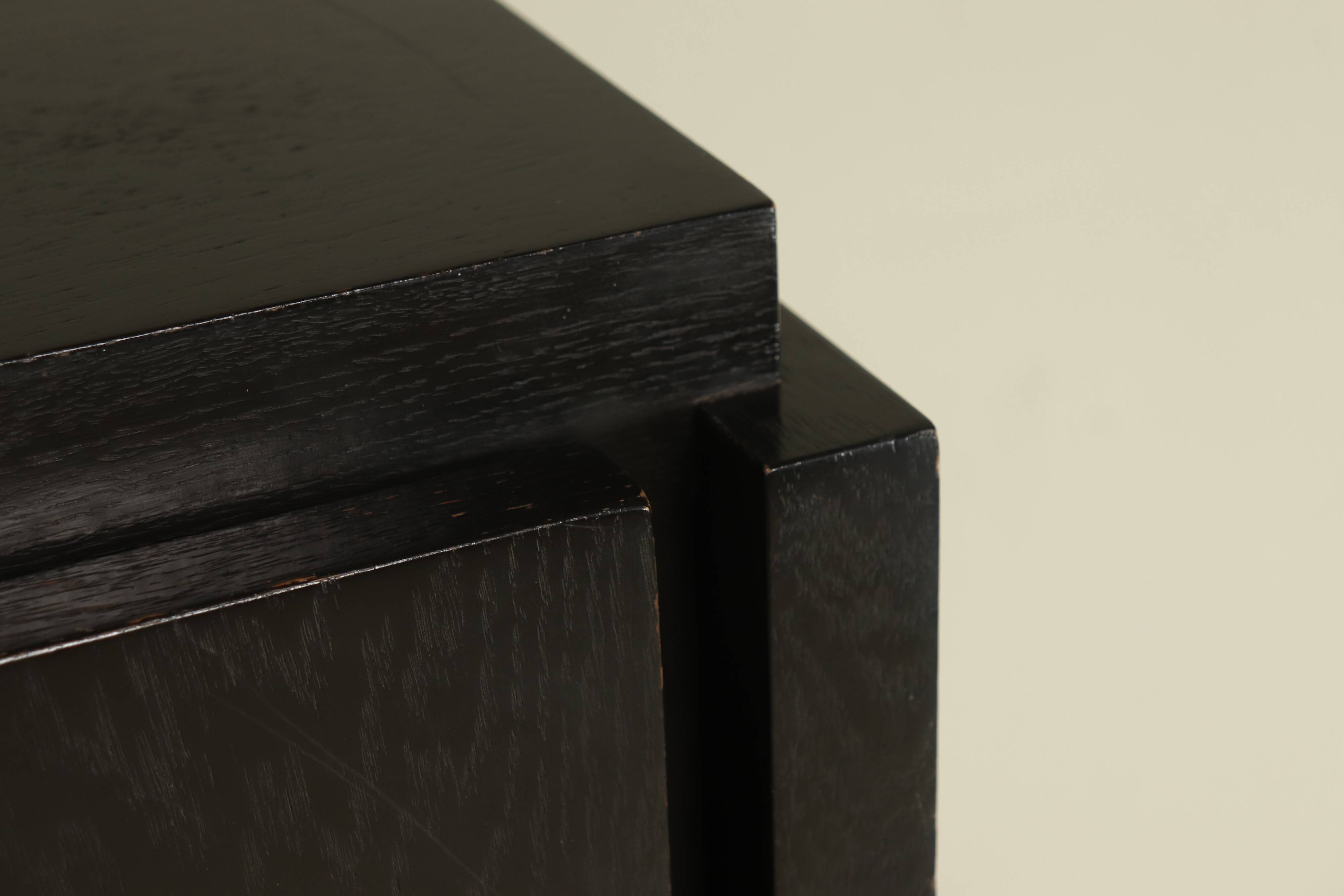 Brutalist Cabinet with Graphic Patterned Doors Belgium 1970s