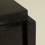 Brutalist Cabinet with Graphic Patterned Doors Belgium 1970s