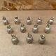 Set of 12 vintage gold metal pineapple shaped table place markers