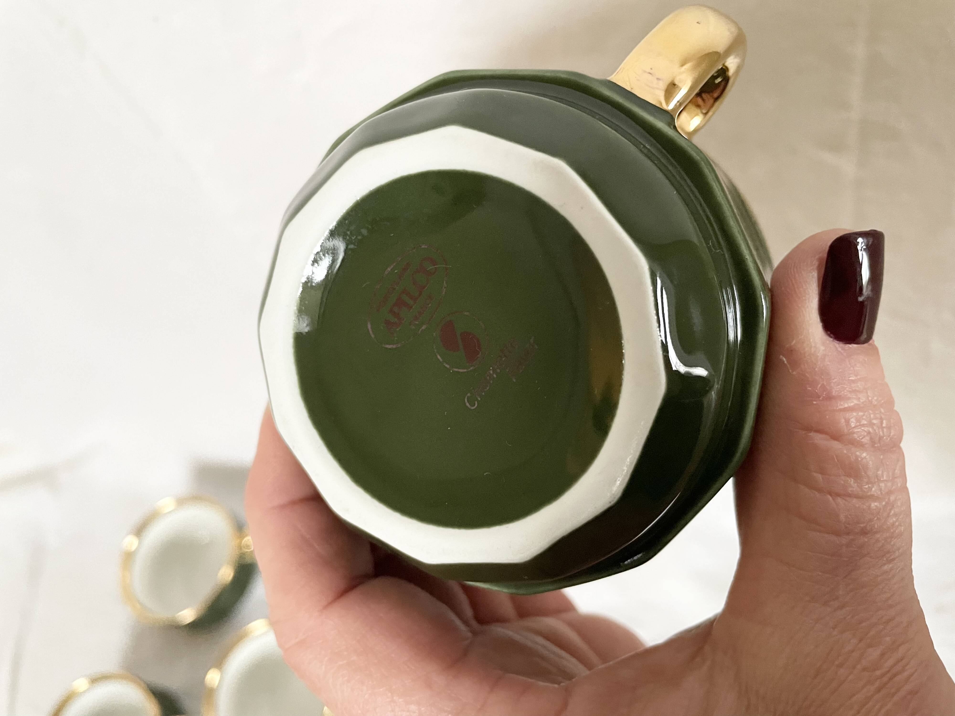 Coffee cups Bistrot Yves Deshoulieres Apilco empire green
