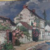 Painting Oil on canvas "French village " painter Valéry Sekret born 1950 Russian dimension: 40x60cm