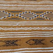 Kilim carpet mustard color handmade in pure wool 70 * 200cm