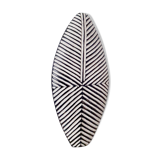 Traditional African tribal shield Bamiléké oval, wooden, black white wall decoration