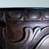 Pedestal plantstand, colum mahogany, handcarved wood, 1950s