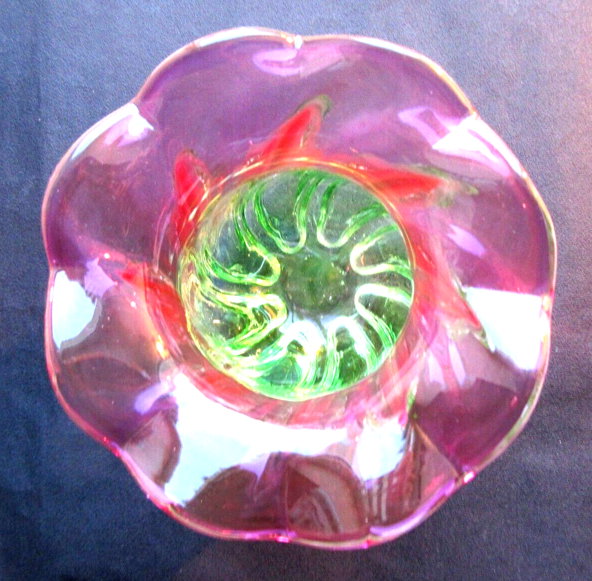 Murano crystal art deco vase