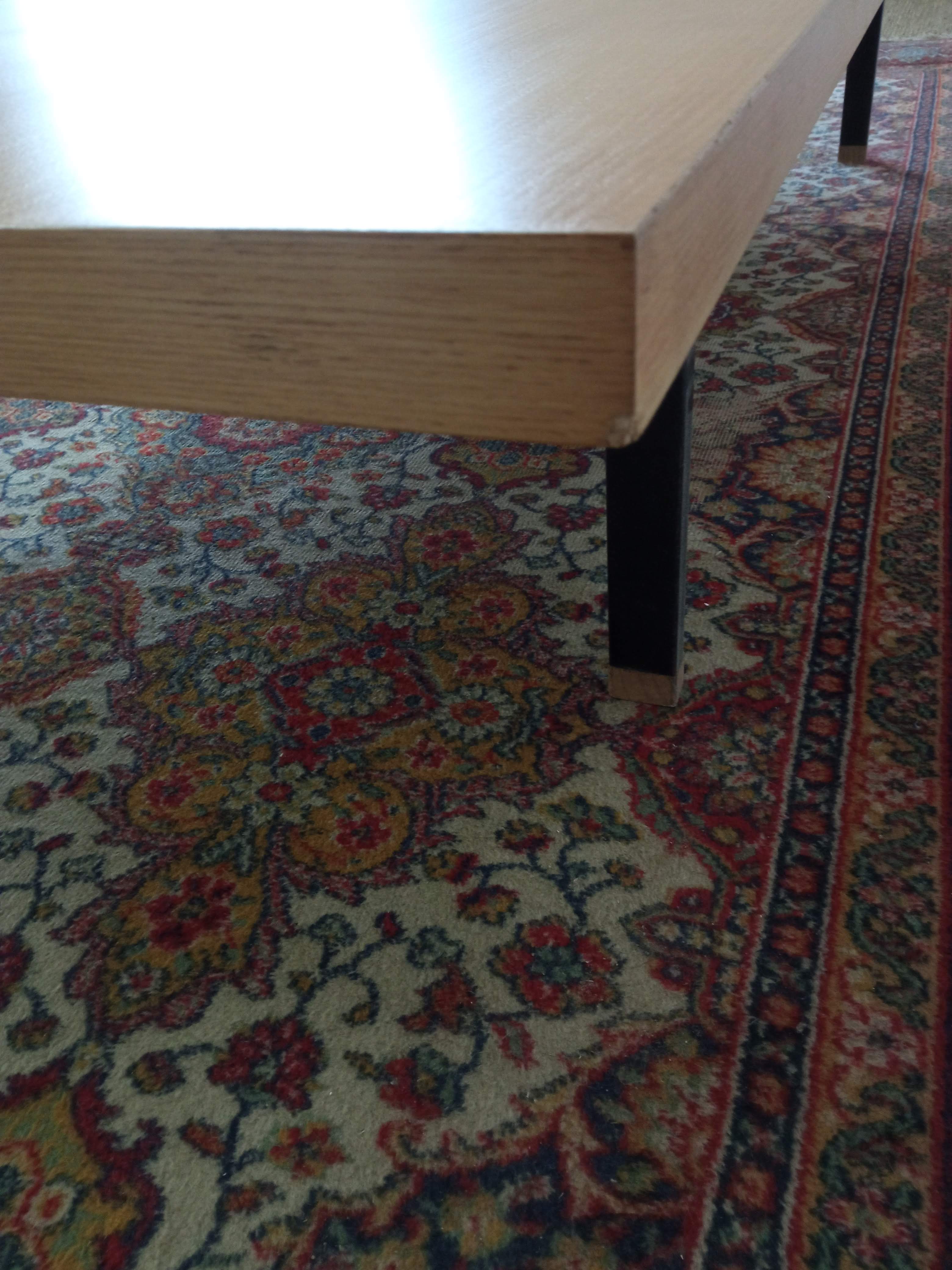 Modernist light wood and metal coffee table 1950