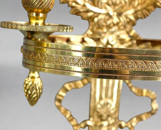 Pair of Gilded Bronze Wall Lights, Directoire Style, Two Lights
