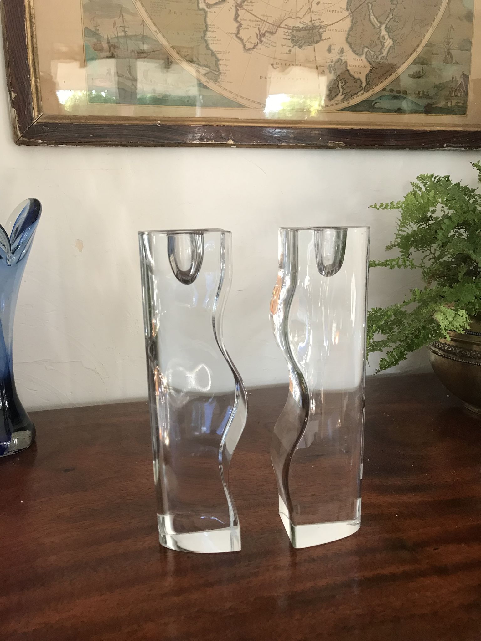 Paire de bougeoirs scandinaves vintage