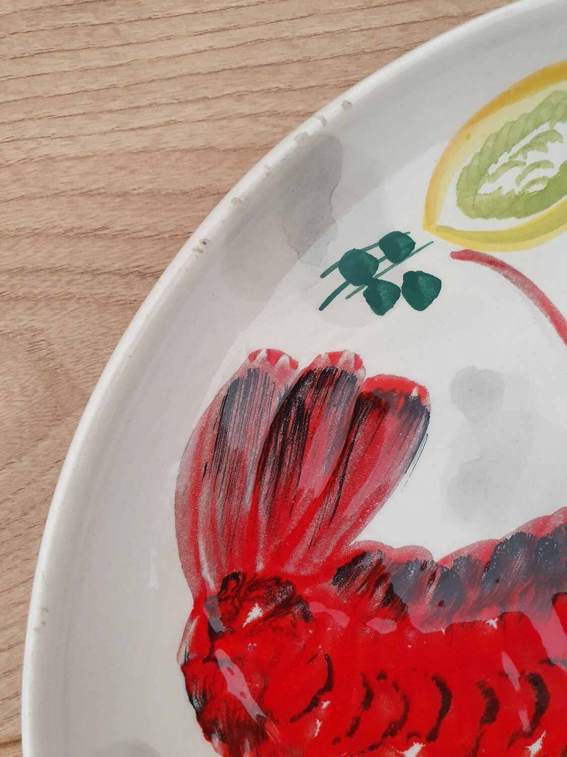 Hand-painted crustacean plates