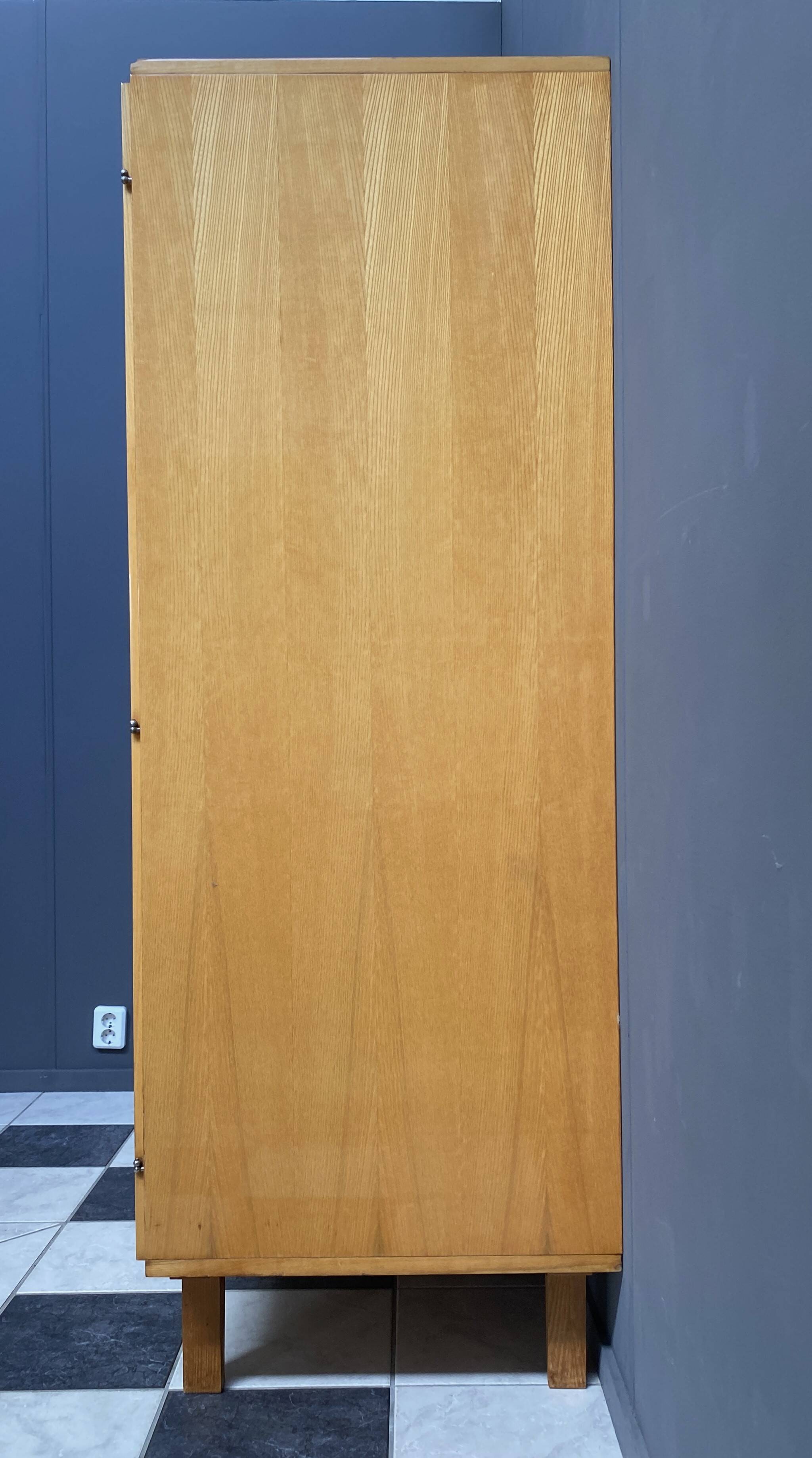 All shelf wardrobe cabinet in ash wood by františek mezulánik  for novy domov