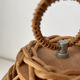 Lampe bois et osier vintage