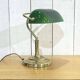 Brass and green opaline desk lamp (opaline defect)