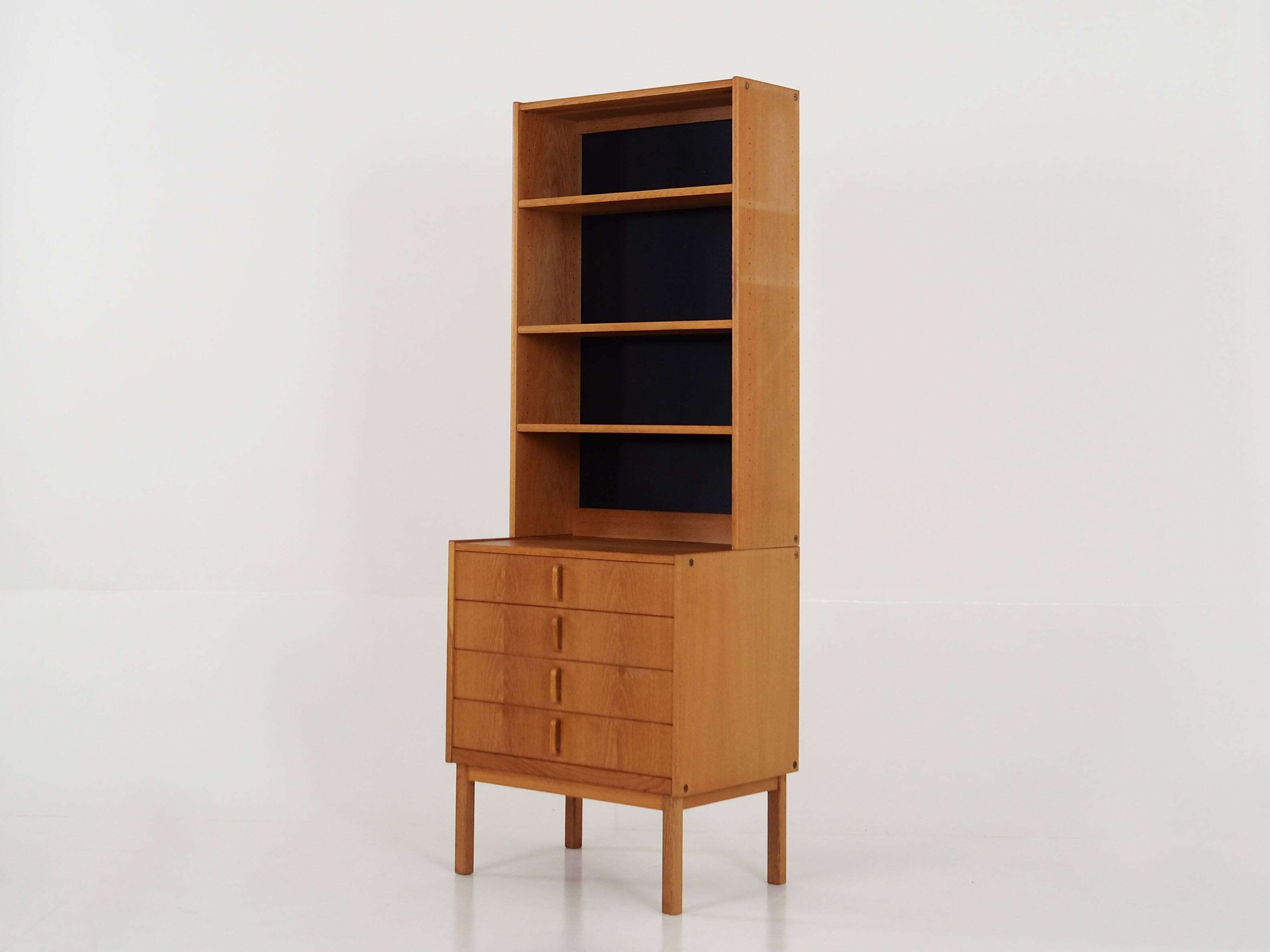 Bookcase with ash veneer, design by B.Fridhagen, 1970s