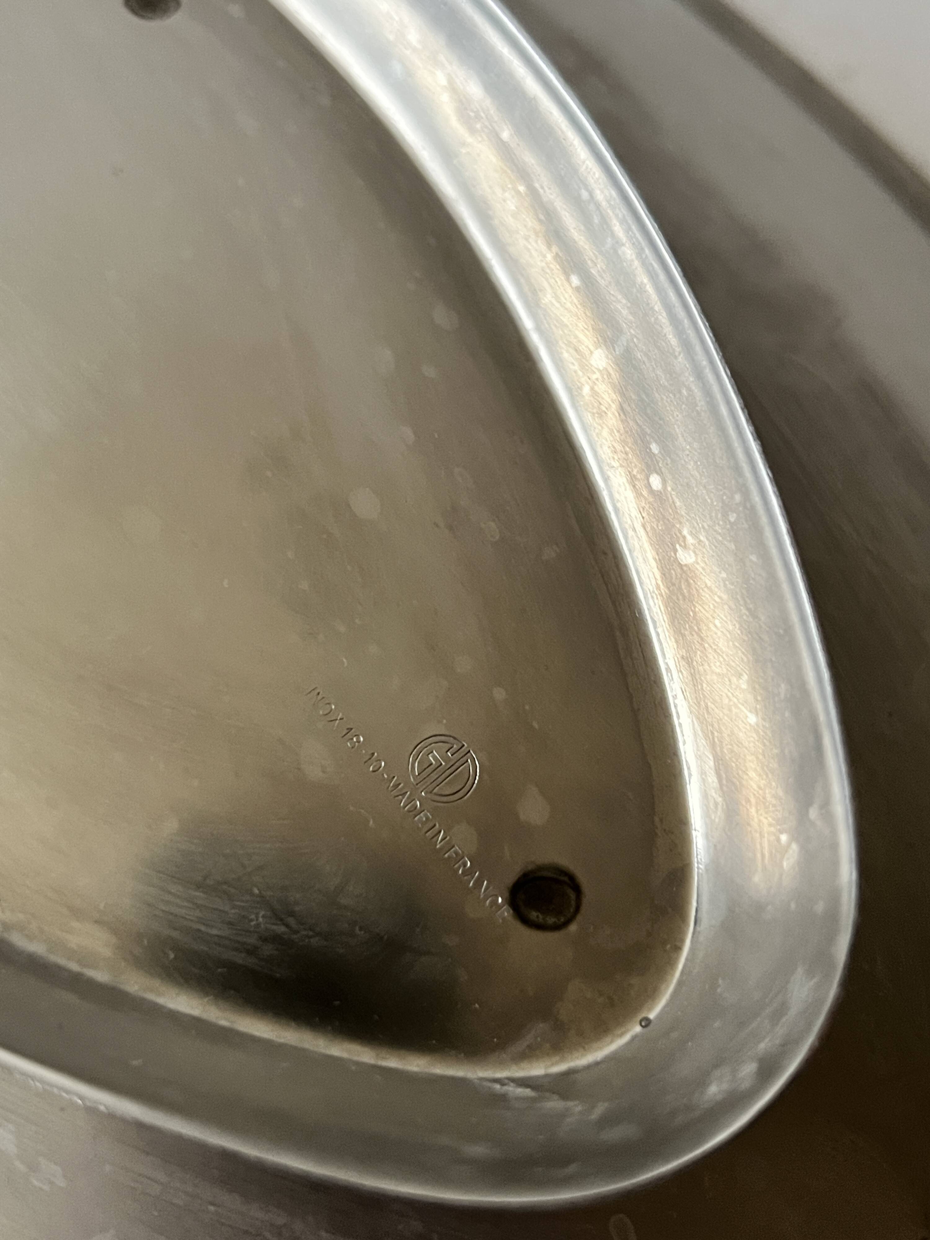 Large chrome-plated metal dish/tray, Guy Degrenne France 1970