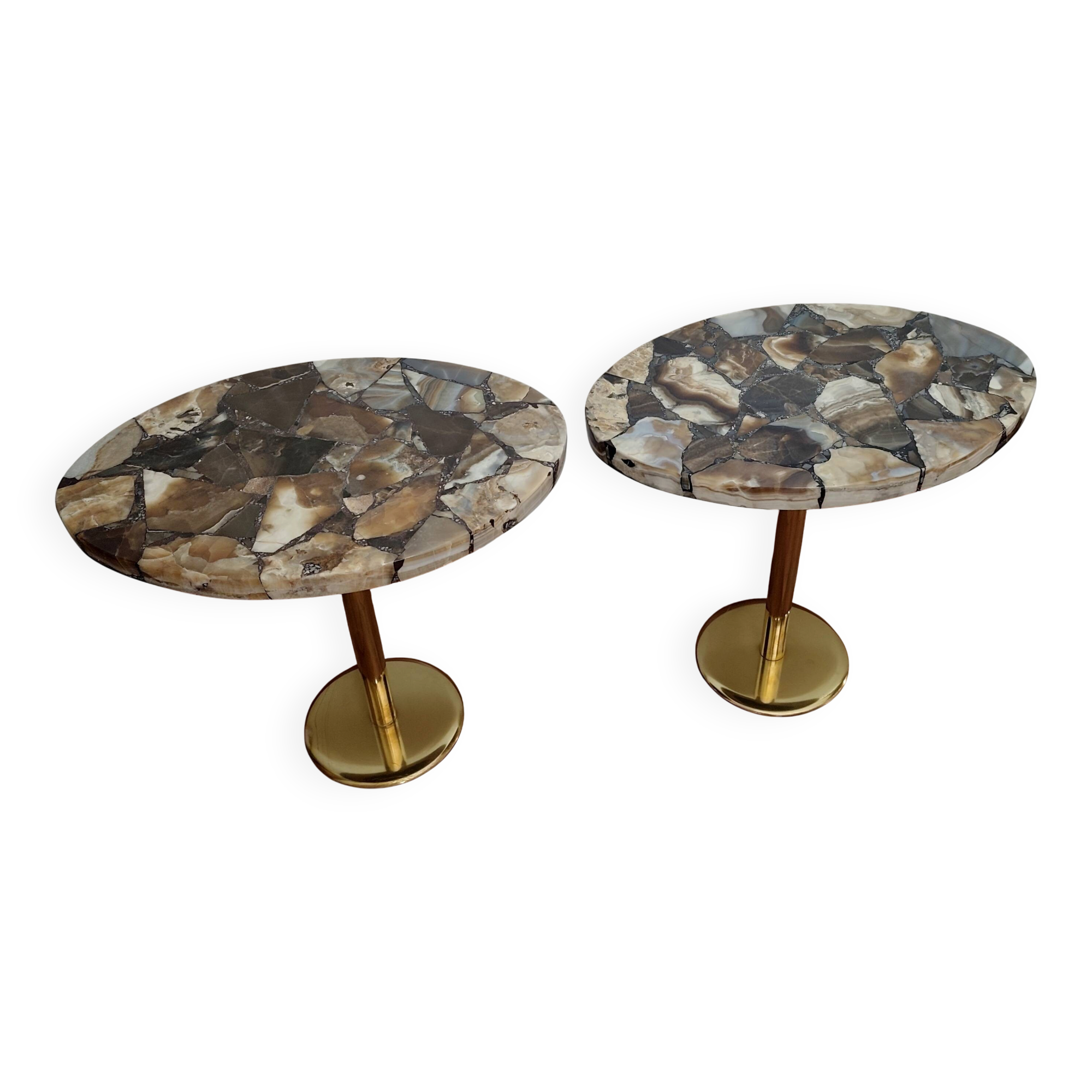 Set of 2 aragonite side tables – Unique pieces from Madagascar