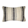 Turkish kilim rug pillow in natural, tribal farmhouse decor, wool lumbar cushion cover 14'' x 20'' (35 x 50 cm)