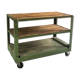 Industrial trolley with shelves, wood and metal