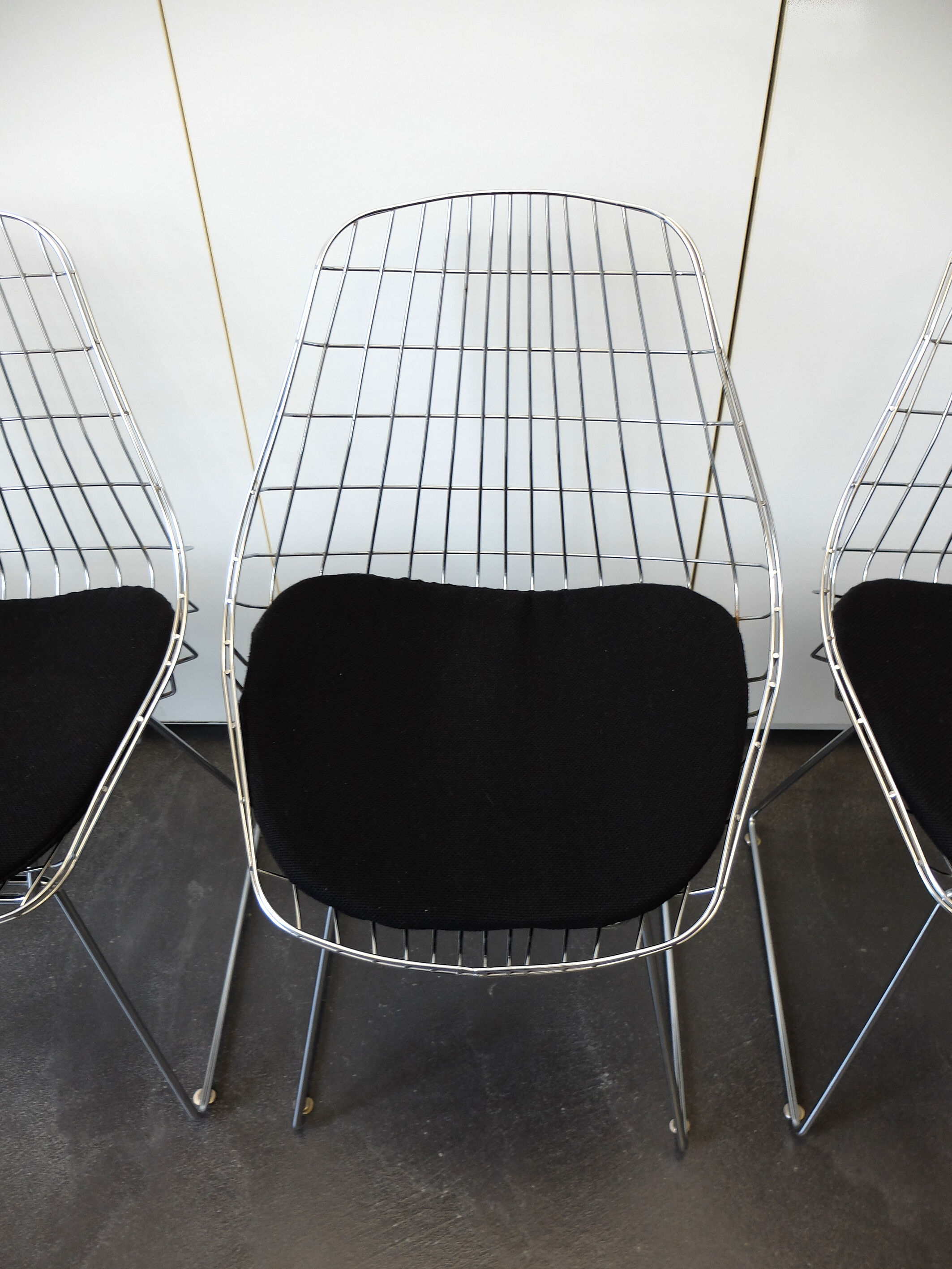Four vintage SM05 chairs chromed by Cees Braakman for Pastoe, 1960-70