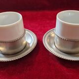 Earthenware and pewter coffee service