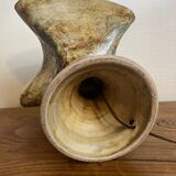 Ceramic lamp with opaline globe