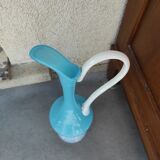 Vase carafe opaline bleue Murano
