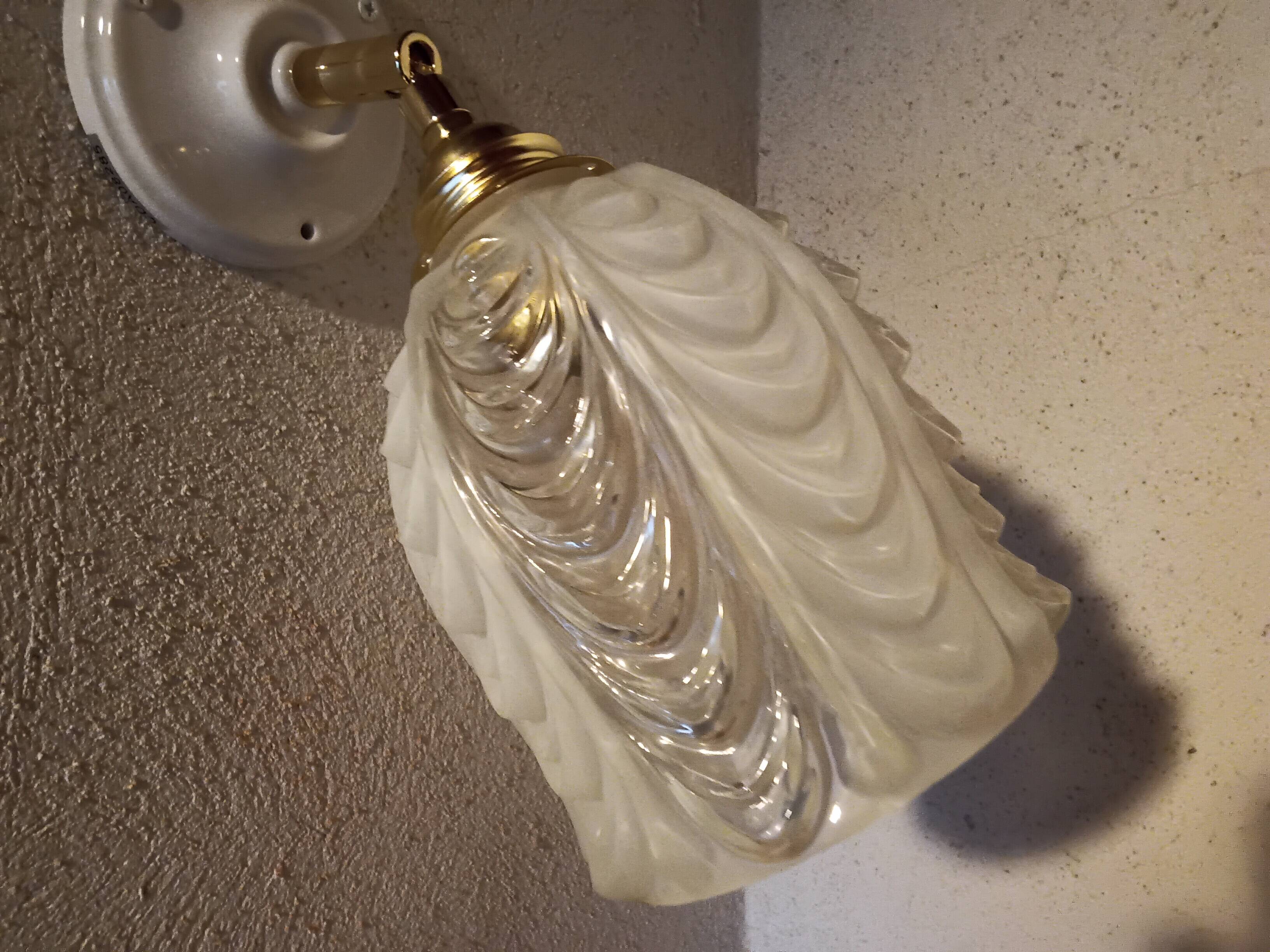 Vintage molded glass wall light