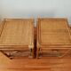 Pair of bedside tables in rattan and wicker - circa 1970