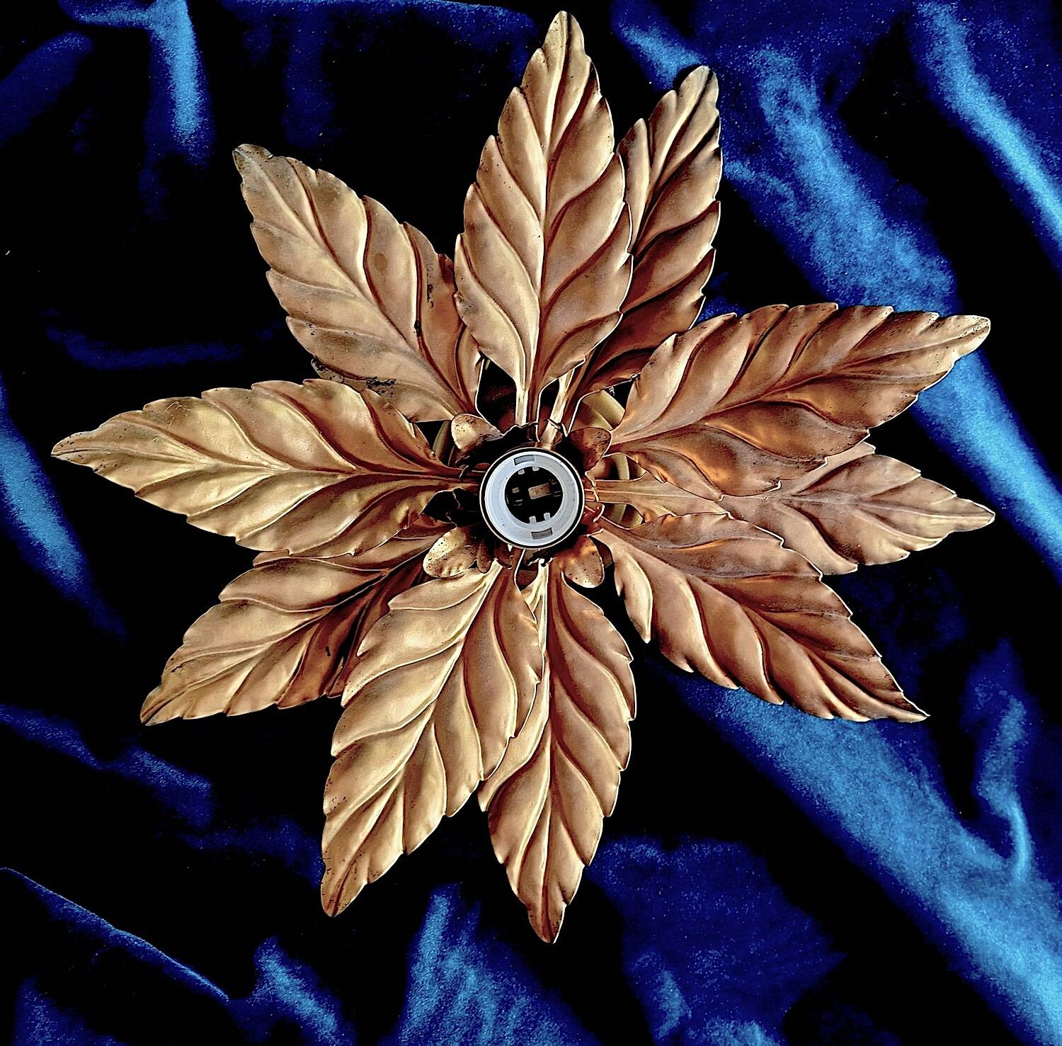 Mid century Florentine gold-plated ceiling light by Hans Kögl, 1960s