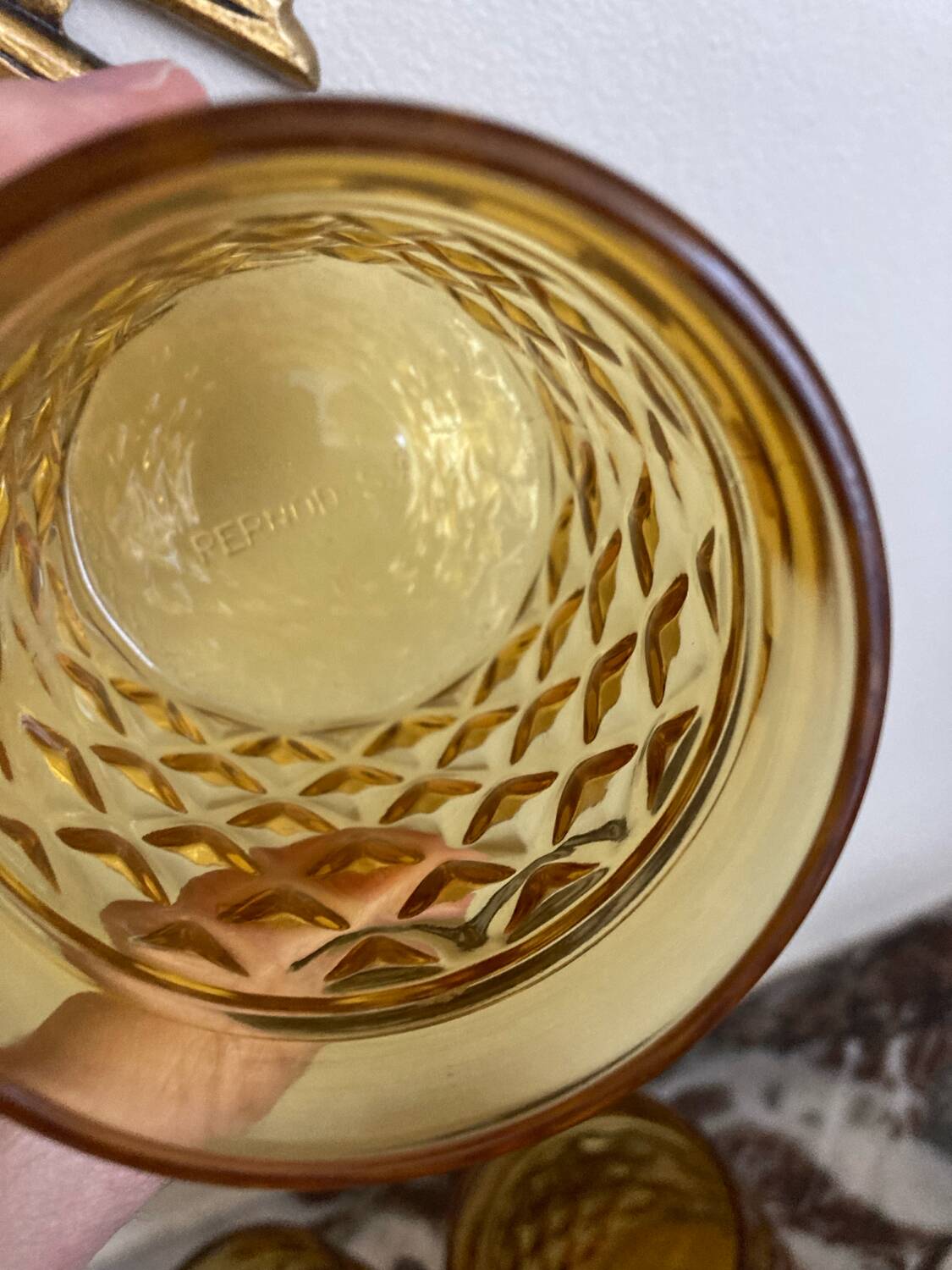 Faceted amber glasses Pernod by 5