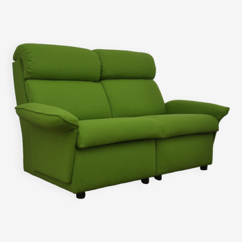 Two-seater modular sofa in green wool, 1970s