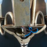 Pair of bronze and brass palm tree sconces