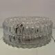 Vintage round molded glass ceiling light from the 70s