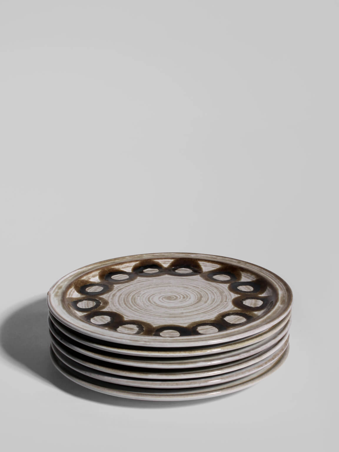 Gerda Heuckeroth Hand-Painted Ceramic Plates Set, For Ceramano, 1960s