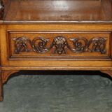 Victorian Antique Bacon Bench in Carved Walnut by Hampton & Sons