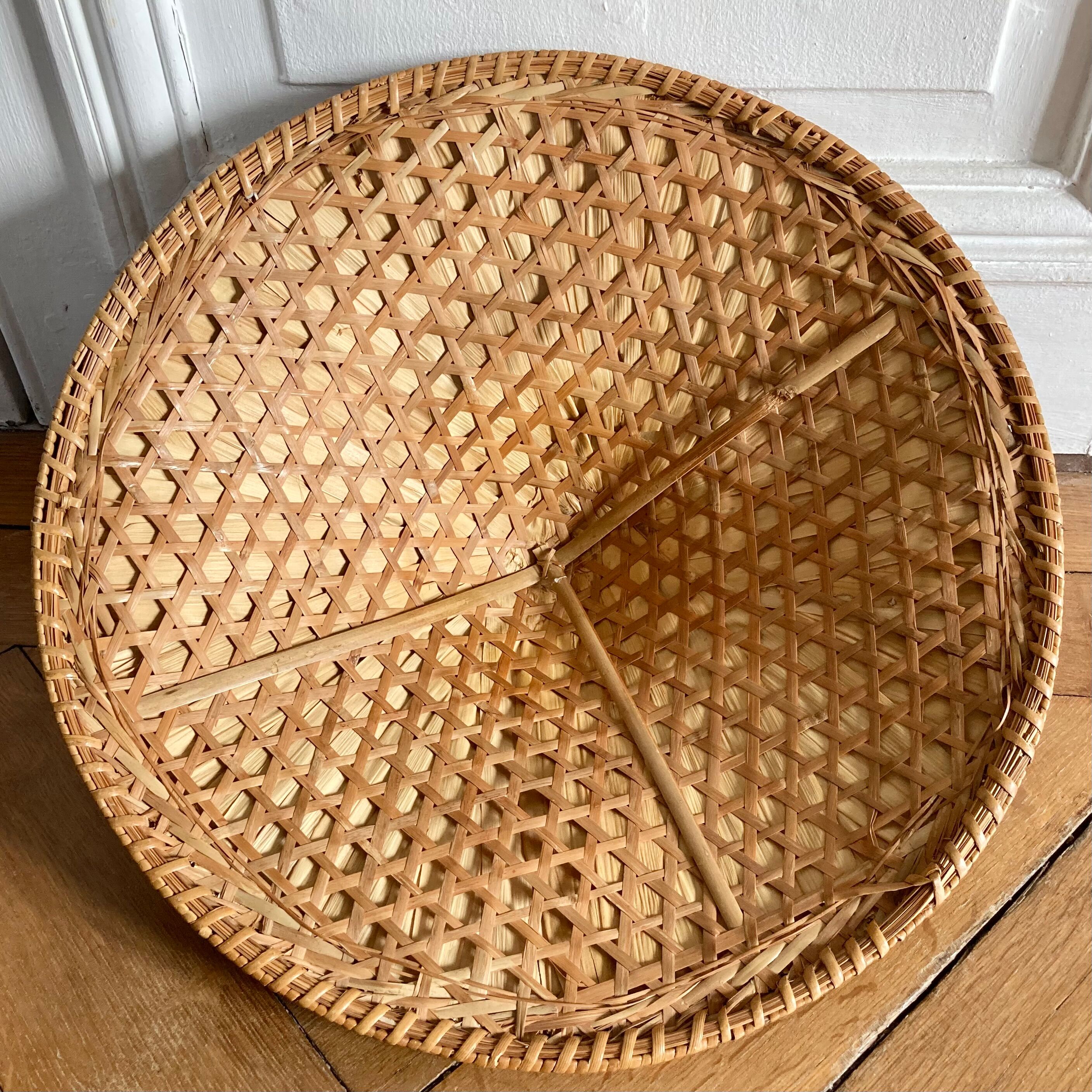 Asian hat vintage rattan canning