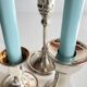 Vintage chrome metal candle holders
