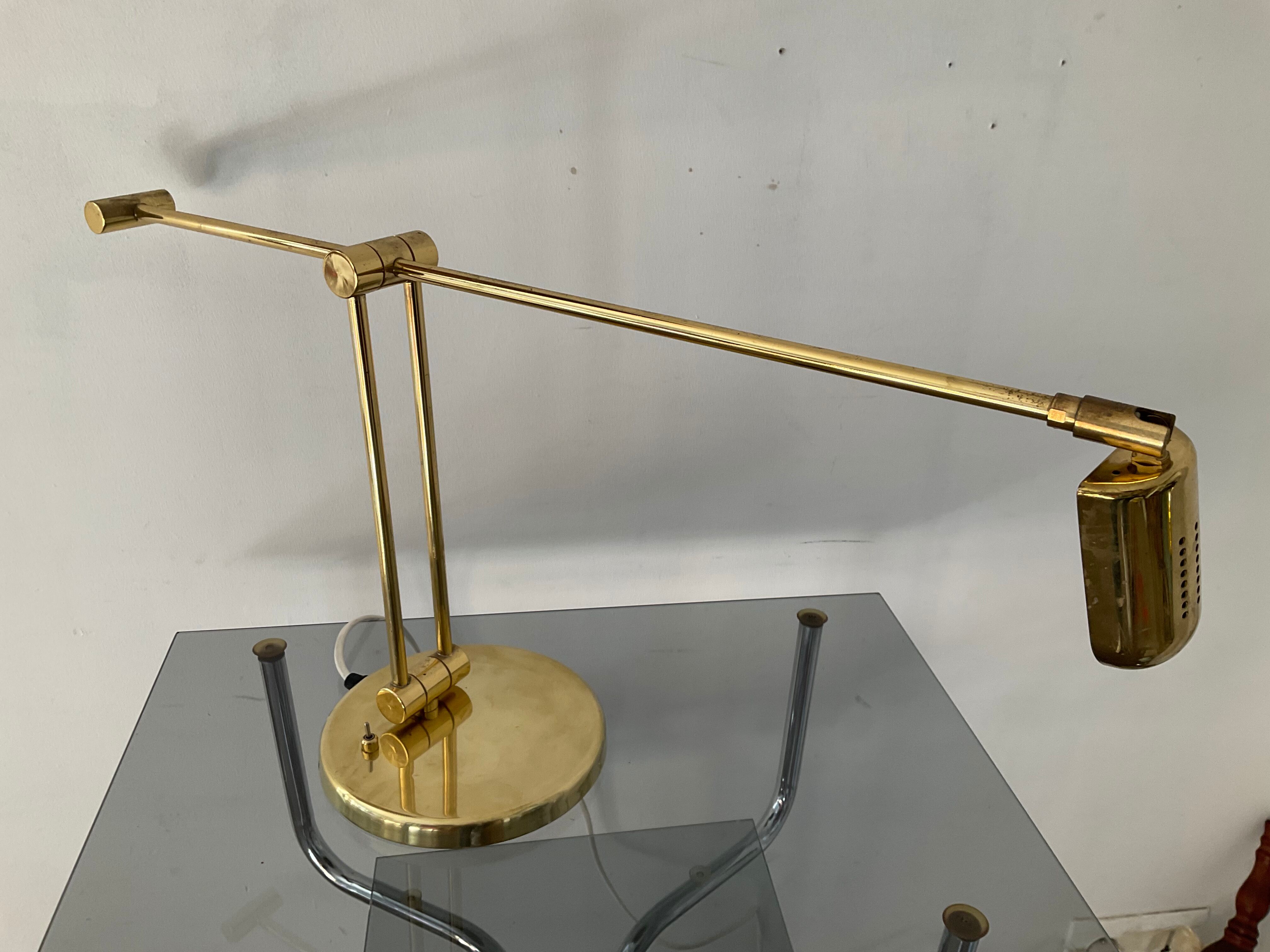 Articulated lamp Deknudt brass, 70s