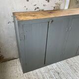 Factory blue patinated workshop furniture