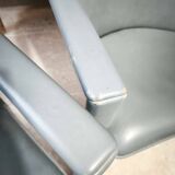 4 fauteuils Leolux modele Cachucha bleu ciel