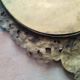 Pair of antique witch mirrors, curved glass, bronze frame